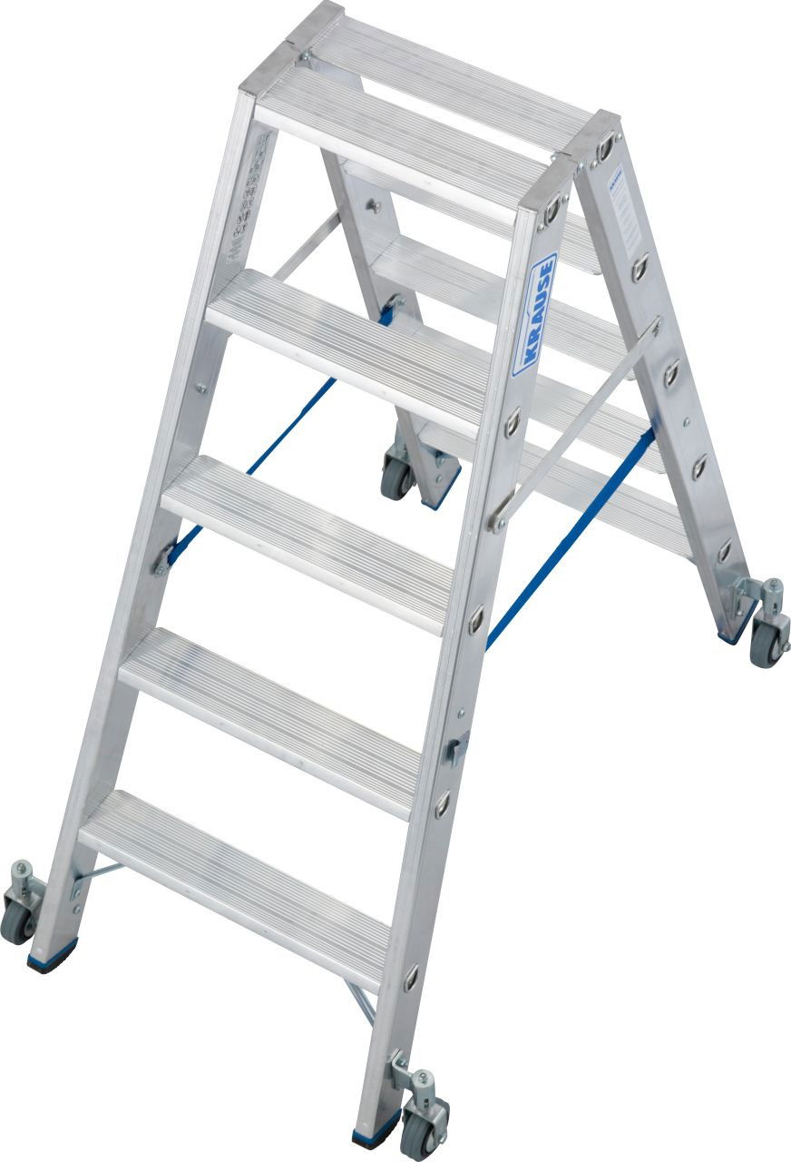 Krause STABILO Professional két oldalon járható lépcsőfokos állólétra, gurítható, 2x5 fokos termék fő termékképe